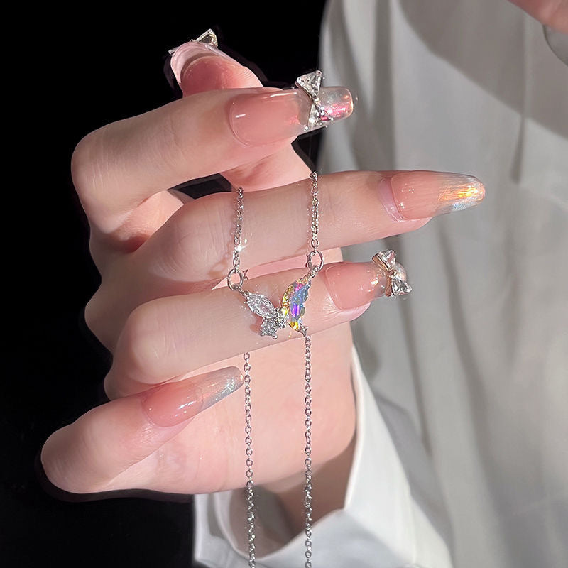 Colorful Butterfly & Pendant Necklace