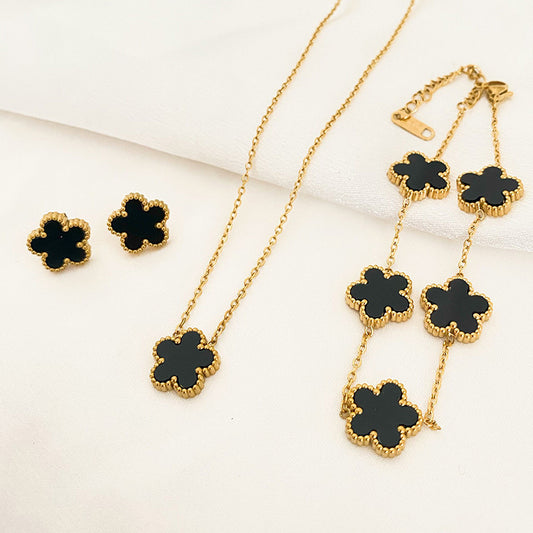 Five-Leaf Flower & Jewelry Set