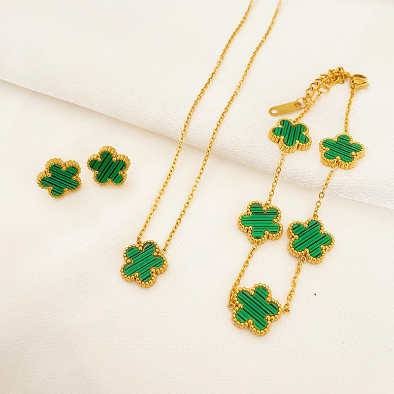 Five-Leaf Flower & Jewelry Set