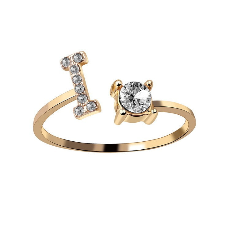 Adjustable Initial & Letter Ring