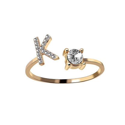 Adjustable Initial & Letter Ring