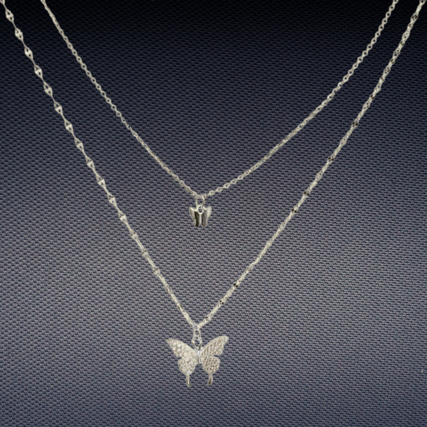 Double Butterfly & Pendant Necklace