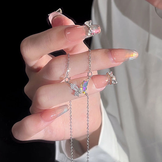 Colorful Butterfly & Pendant Necklace