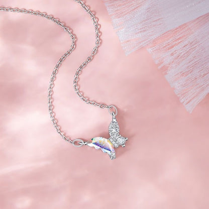 Colorful Butterfly & Pendant Necklace