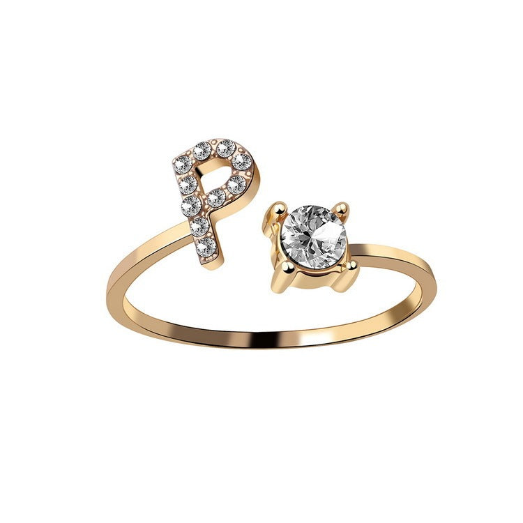 Adjustable Initial & Letter Ring
