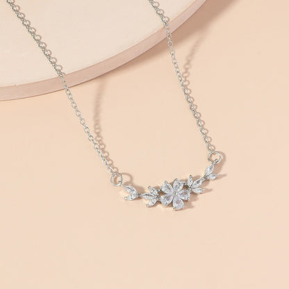 Zircon Flower & Choker Necklace