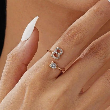 Adjustable Initial & Letter Ring