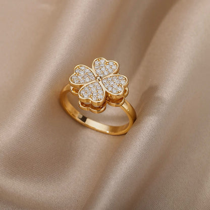 Flower Spinner & Ring Rhinestone