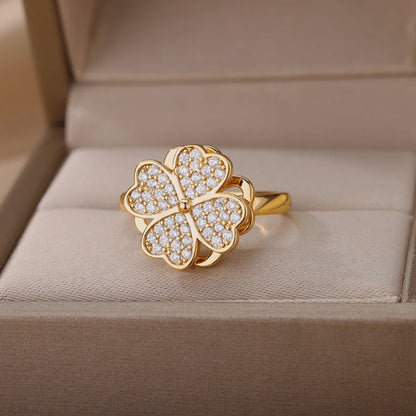 Flower Spinner & Ring Rhinestone