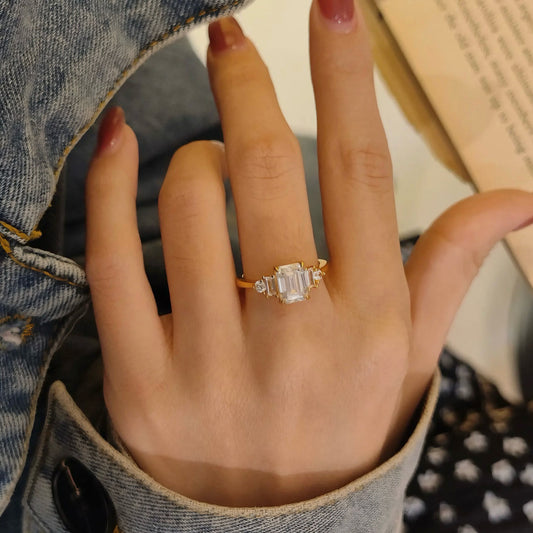 Gold Moon & Women Ring