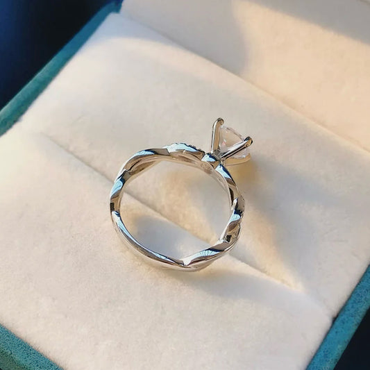 Classic Moissanite & Silver Ring