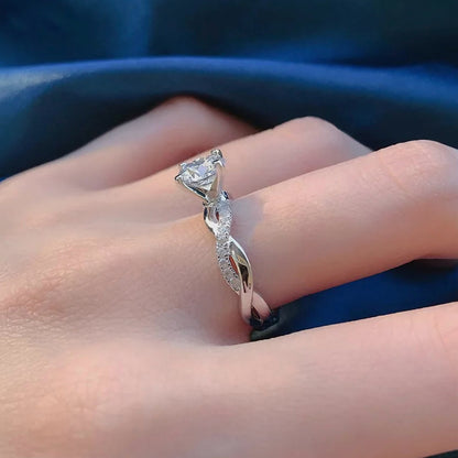 Classic Moissanite & Silver Ring