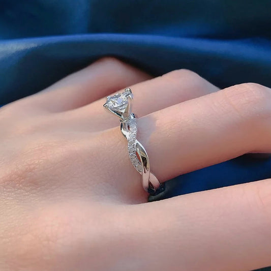 Classic Moissanite & Silver Ring