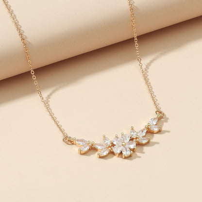 Zircon Flower & Choker Necklace