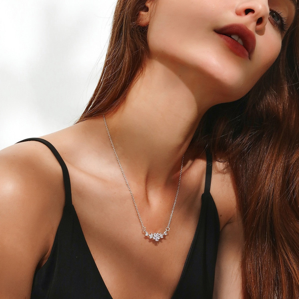 Zircon Flower & Choker Necklace