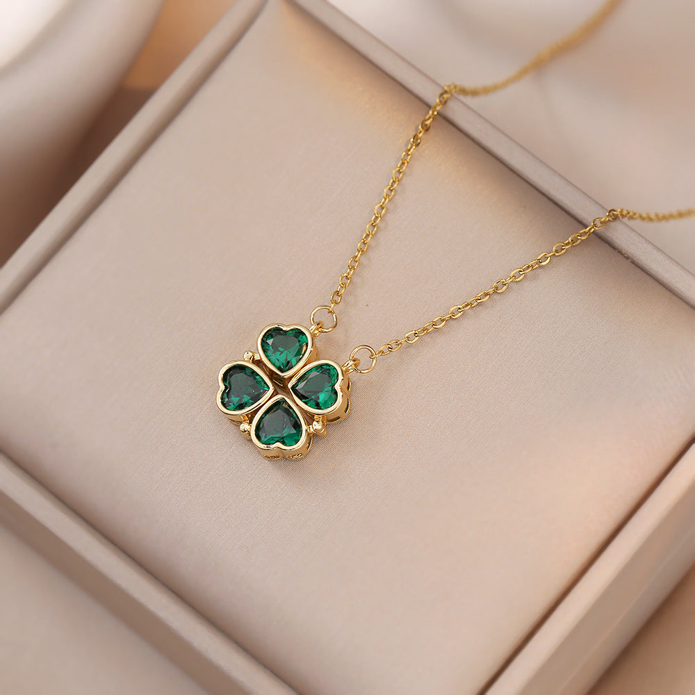 Zircon Heart & Clavicle Necklace