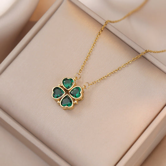 Zircon Heart & Clavicle Necklace