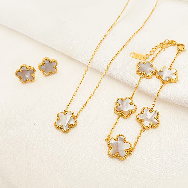 Five-Leaf Flower & Jewelry Set