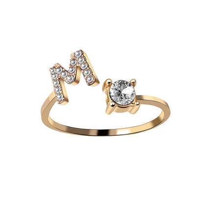 Adjustable Initial & Letter Ring