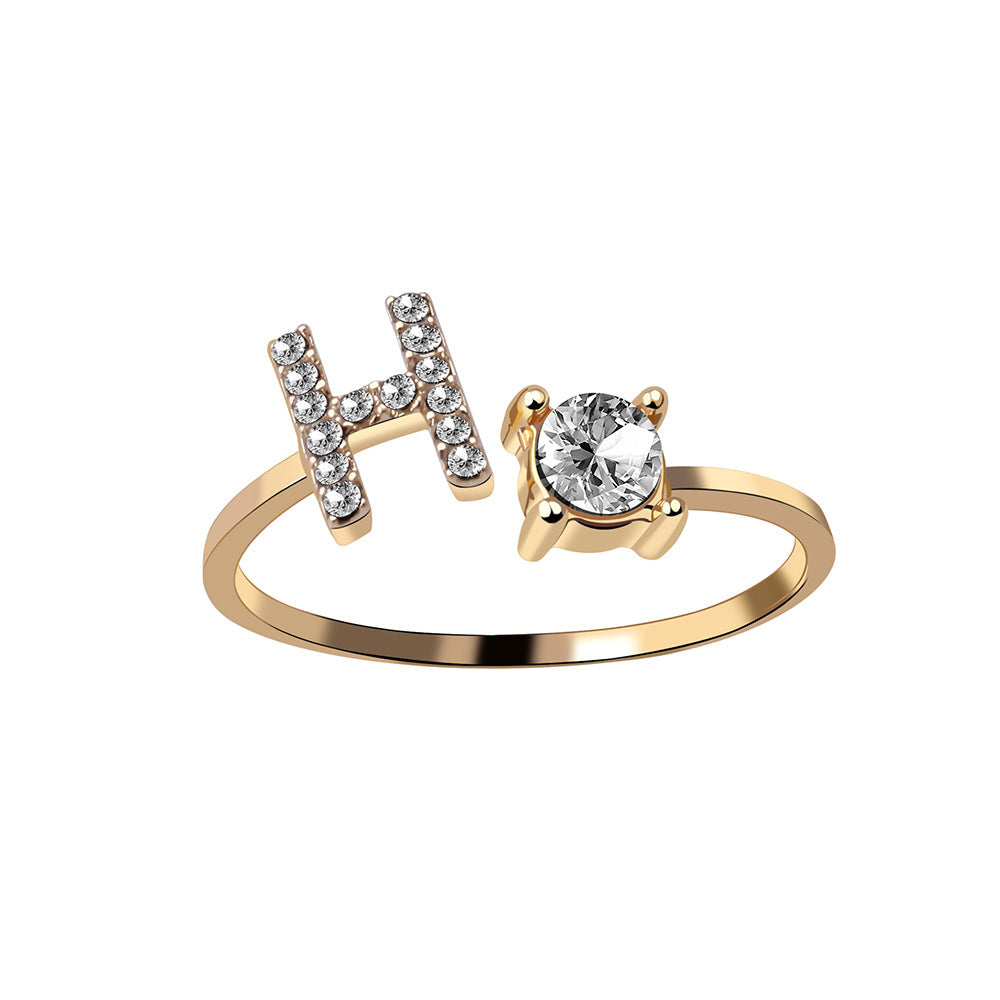 Adjustable Initial & Letter Ring