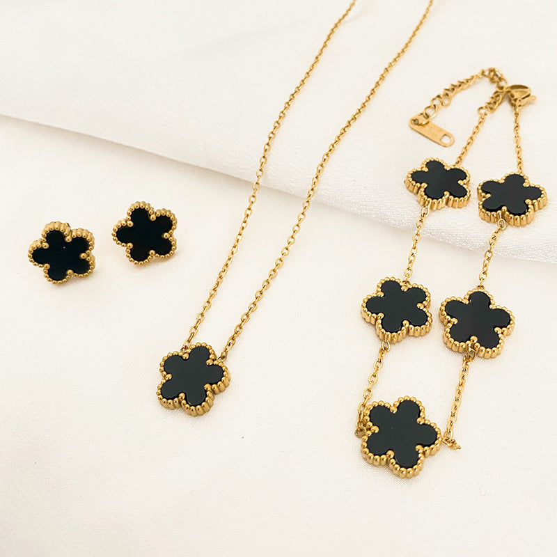 Five-Leaf Flower & Jewelry Set