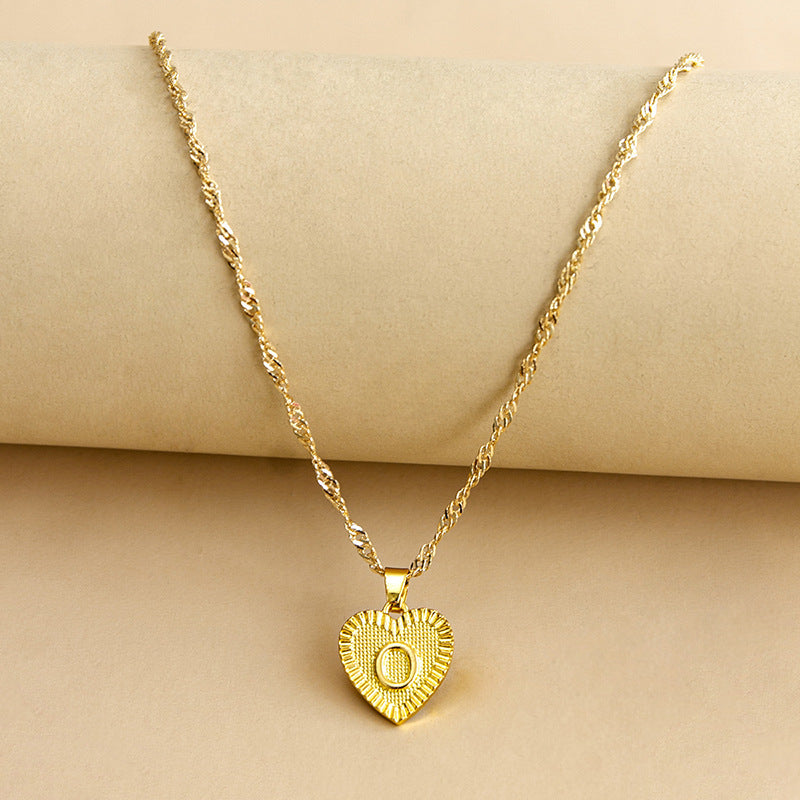 Initial Letter & Heart Necklace